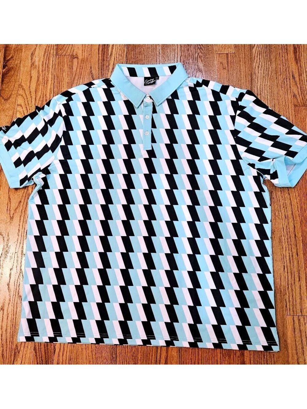 Sunday Swagger Men's 3XL Geometric Pattern Polo Shirt